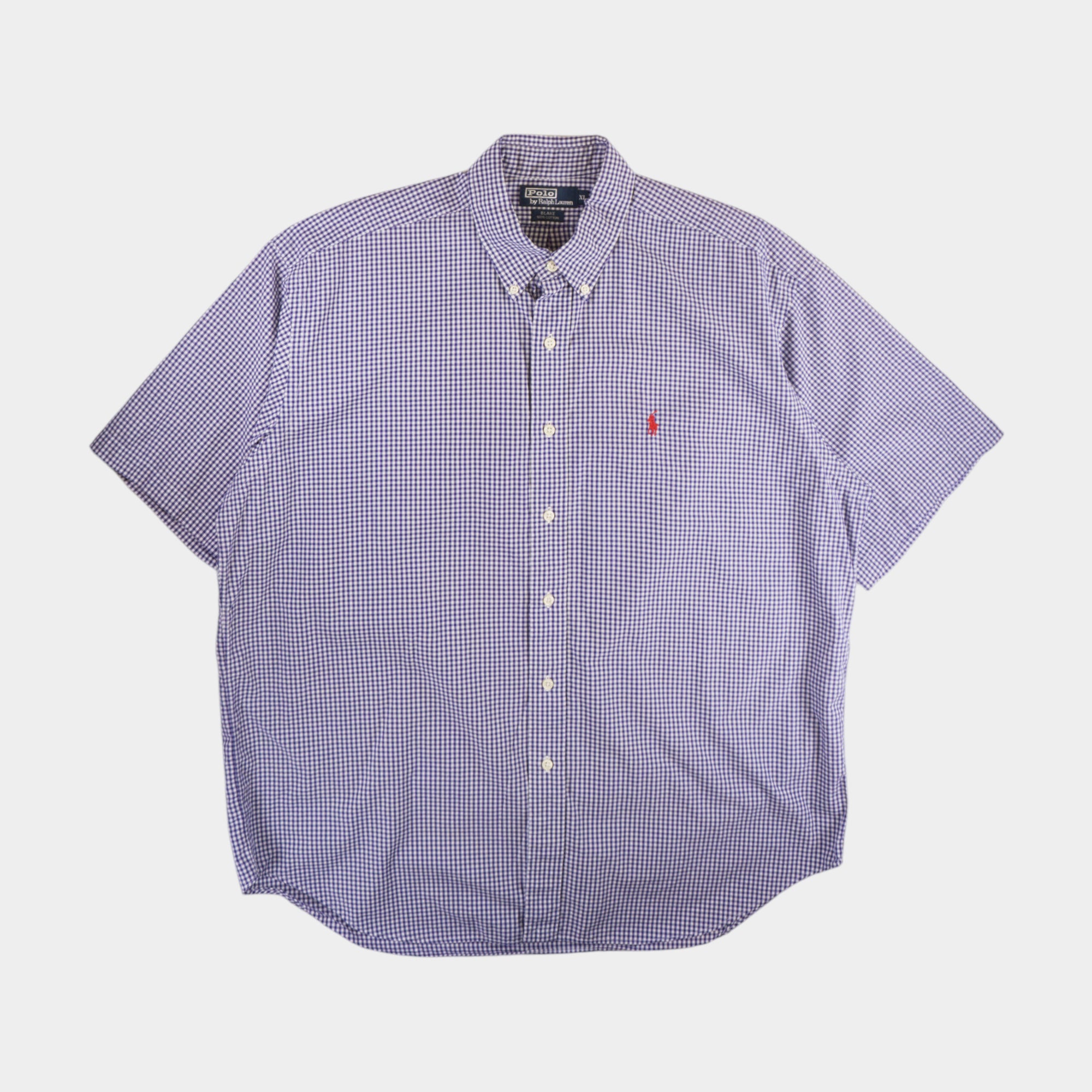 Polo Ralph Lauren Винтидж 2000-те Карирана Синя Риза с Къс Ръкав