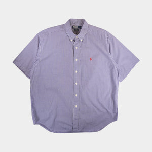Polo Ralph Lauren Винтидж 2000-те Карирана Синя Риза с Къс Ръкав