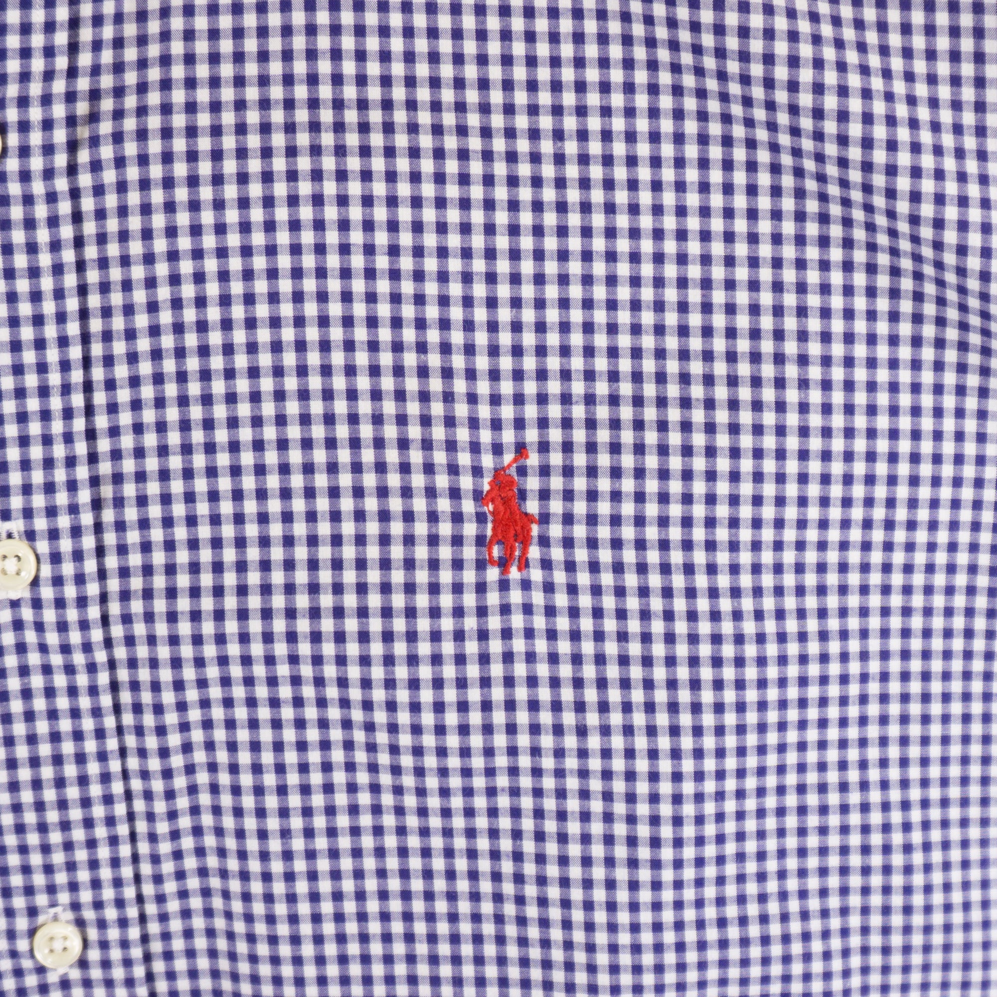 Polo Ralph Lauren Винтидж 2000-те Карирана Синя Риза с Къс Ръкав