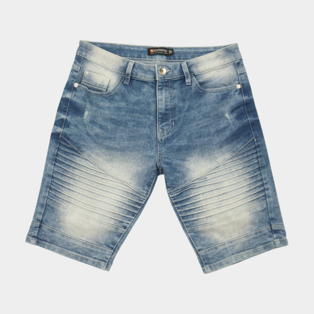 SouthPole Washed Biker Сини Къси Дънки