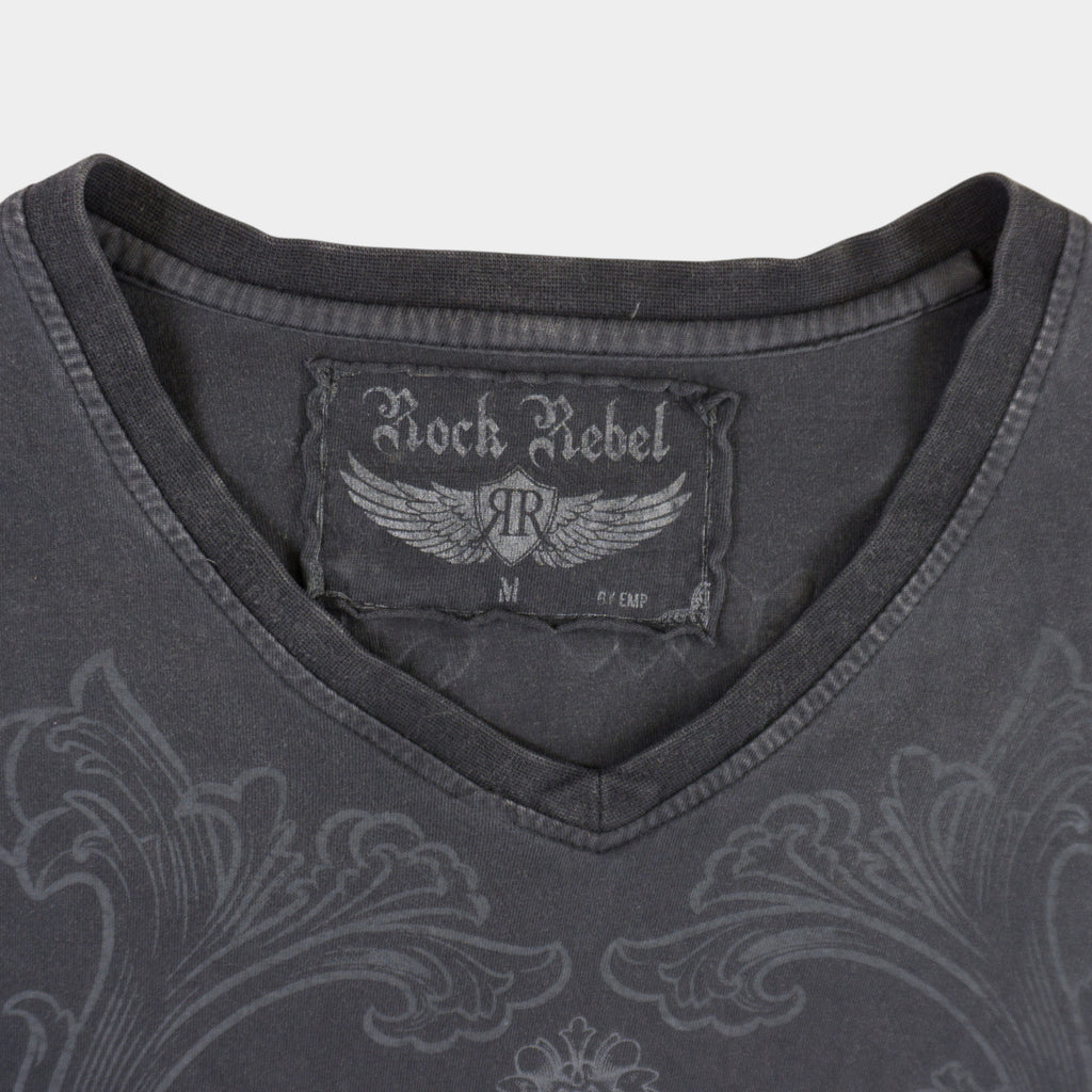 Rock Rebel Сива Тениска с Графика