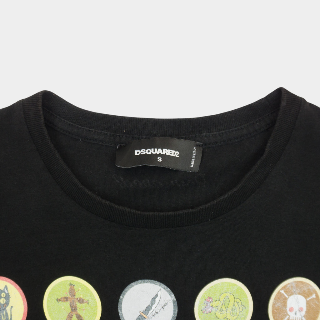 Dsquared2 Черна Тениска с Графика