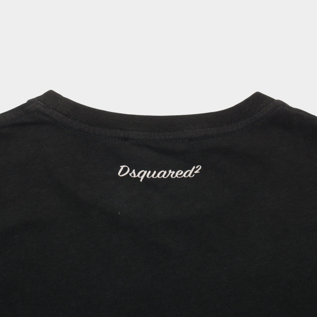 Dsquared2 Черна Тениска с Графика