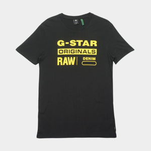 G-Star Raw Черна Тениска с Голямо Лого