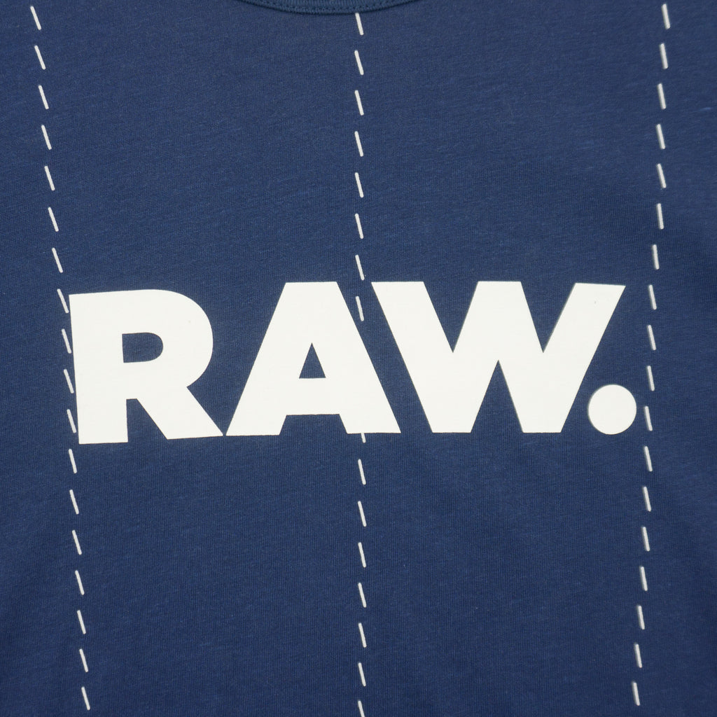 G-Star Raw Синя Тениска с Голямо Лого