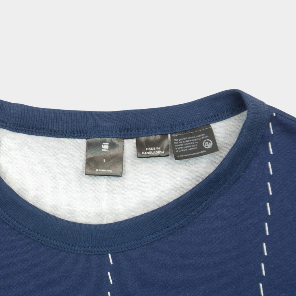 G-Star Raw Синя Тениска с Голямо Лого