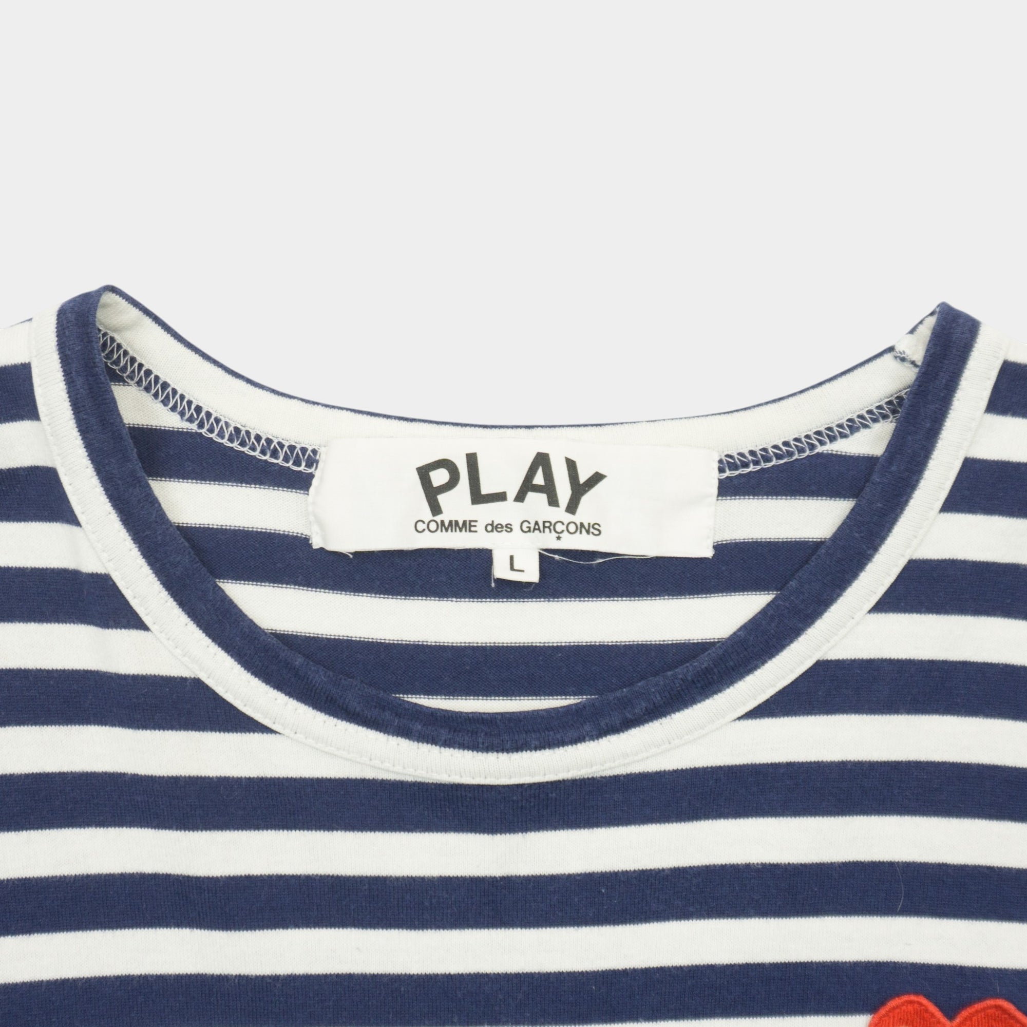 Comme Des Garcons PLAY Раирана Блуза с Бродирано Лого