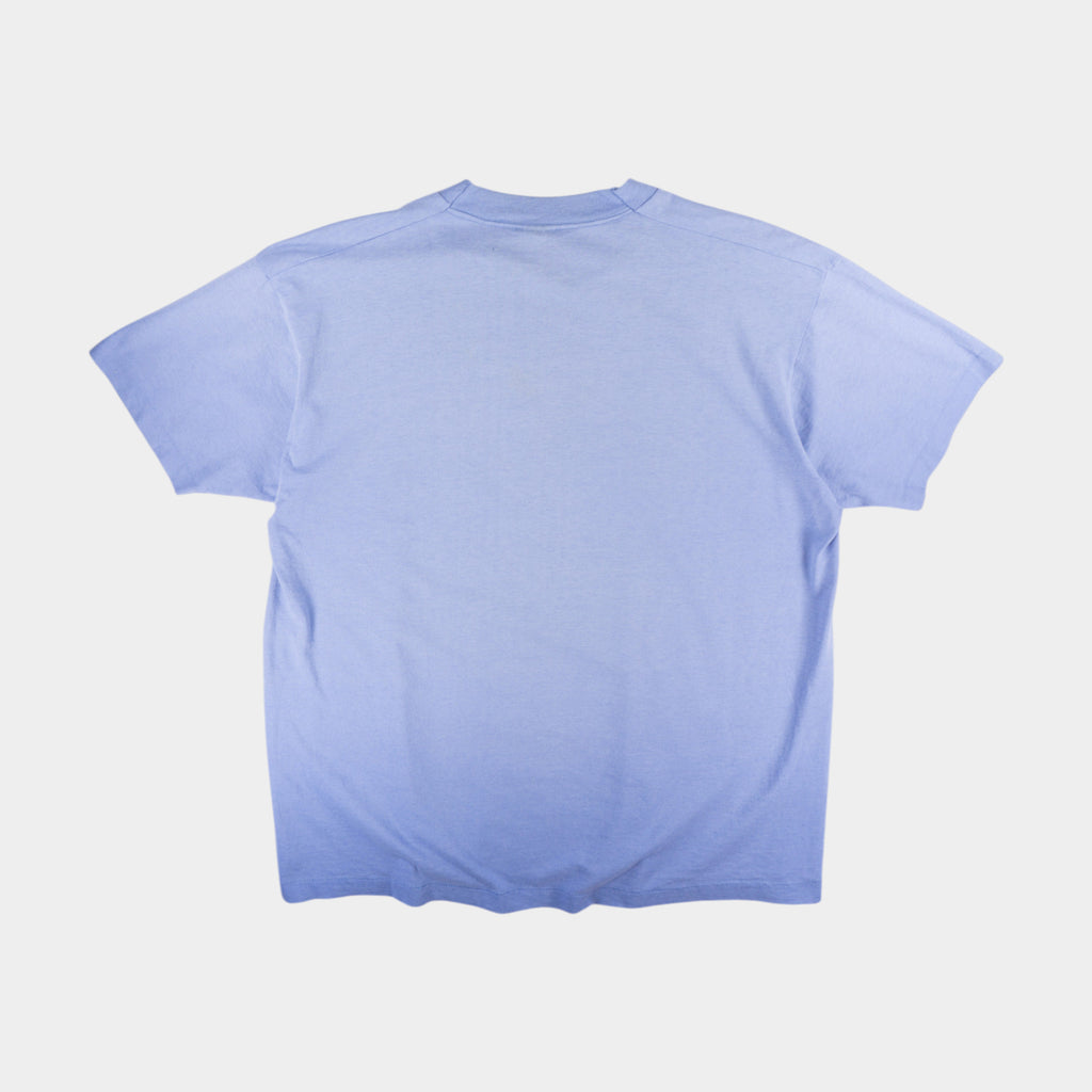 Fruit of The Loom Винтидж 90-те Единичен Шев Синя Тениска с Графика