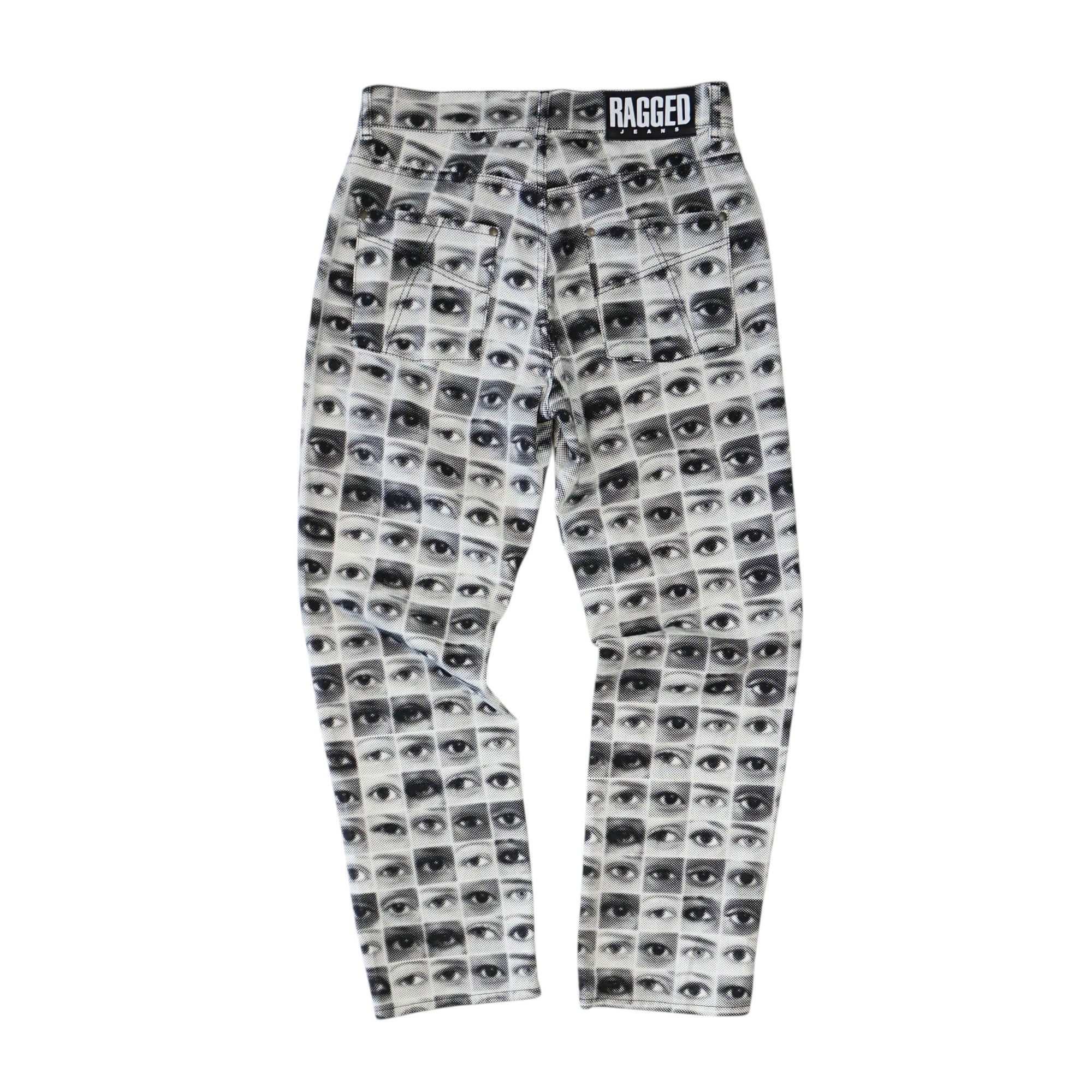 Ragged Eye Print Дънки