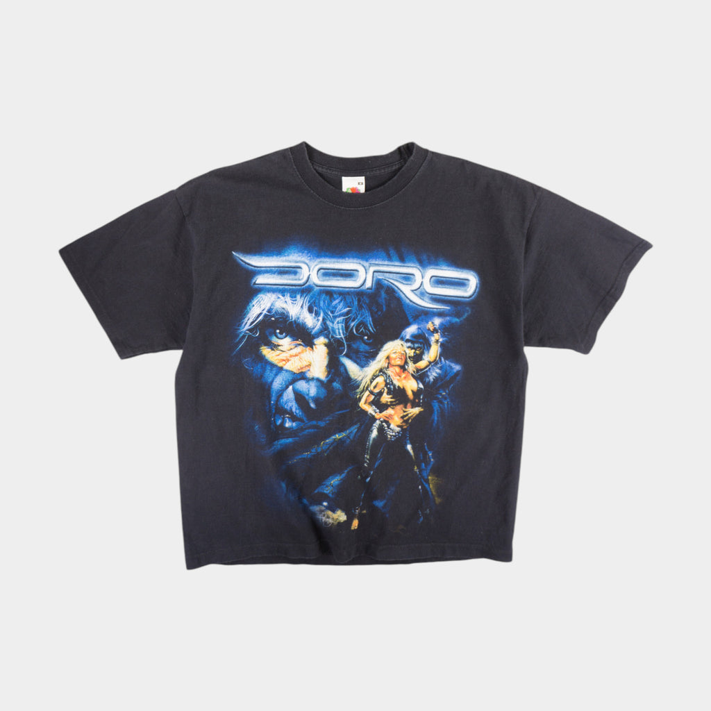 Fruit of the Loom x DORO Черна Тениска с Графика