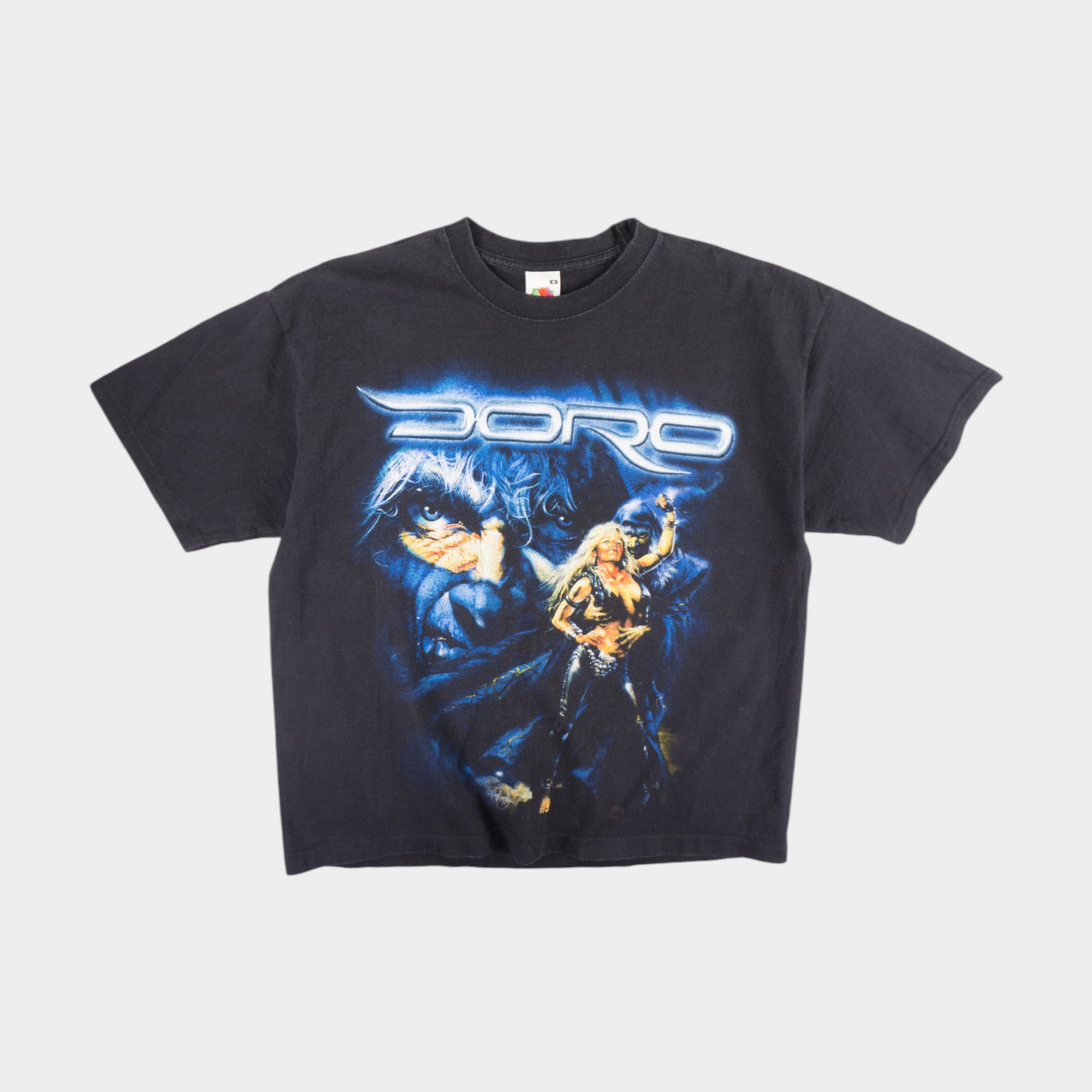 Fruit of the Loom x DORO Черна Тениска с Графика