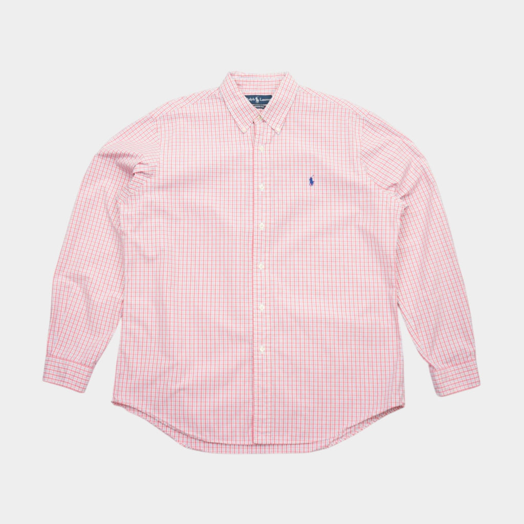 Ralph Lauren Vintage Карирана Риза с Дълъг Ръкав и Бродирано Лого