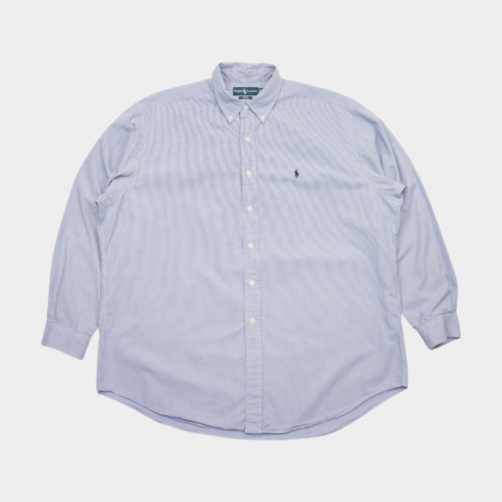 Ralph Lauren Vintage Карирана Риза с Дълъг Ръкав и Бродирано Лого