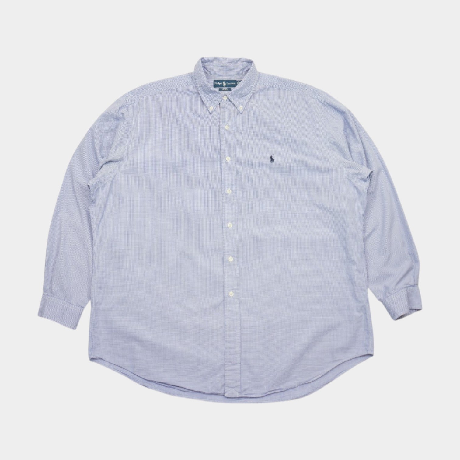 Ralph Lauren Vintage Карирана Риза с Дълъг Ръкав и Бродирано Лого
