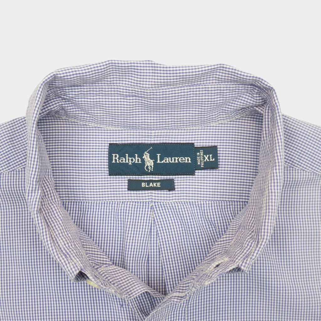Ralph Lauren Vintage Карирана Риза с Дълъг Ръкав и Бродирано Лого