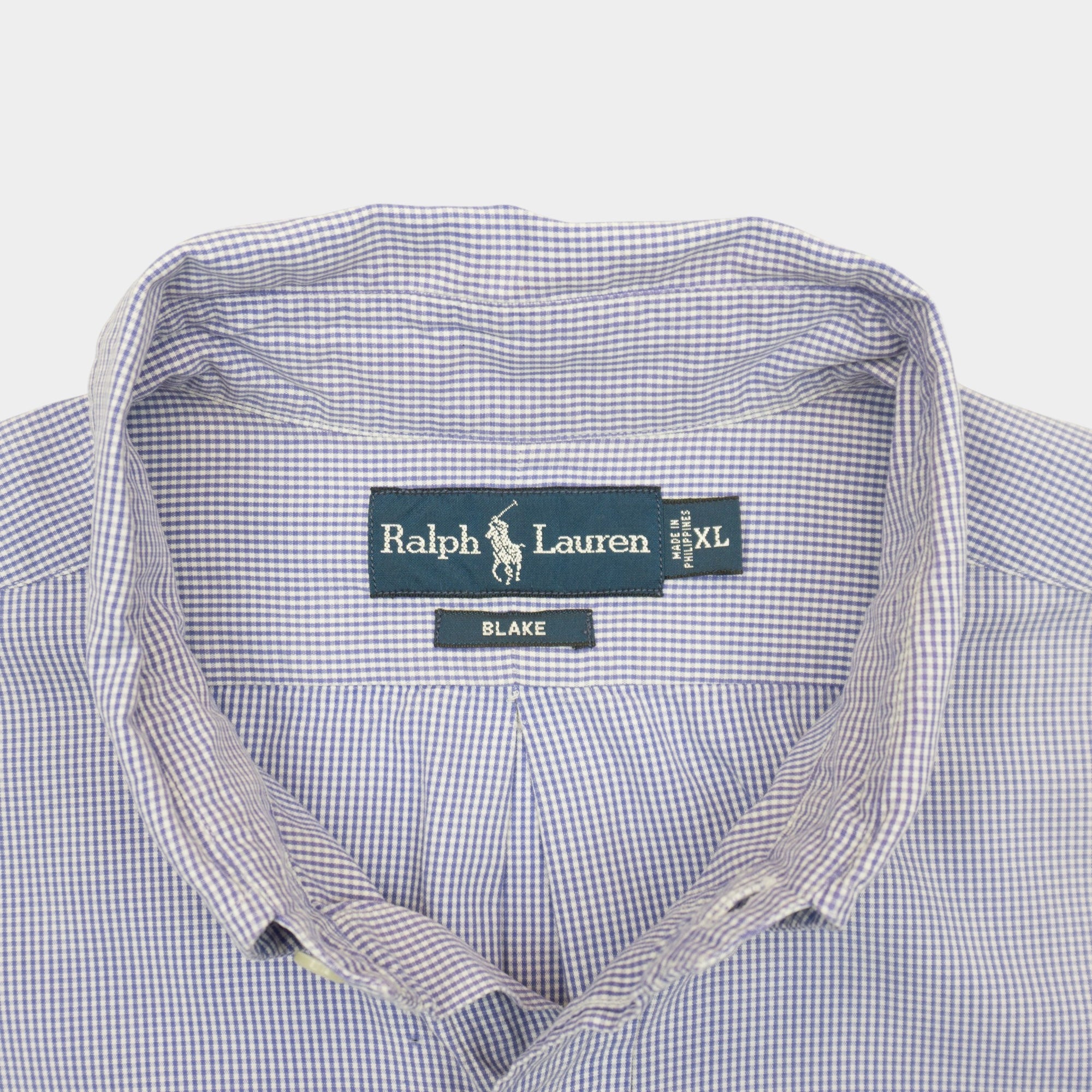 Ralph Lauren Vintage Карирана Риза с Дълъг Ръкав и Бродирано Лого