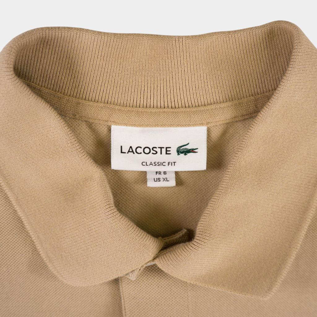 Lacoste Бежова Тениска с Яка
