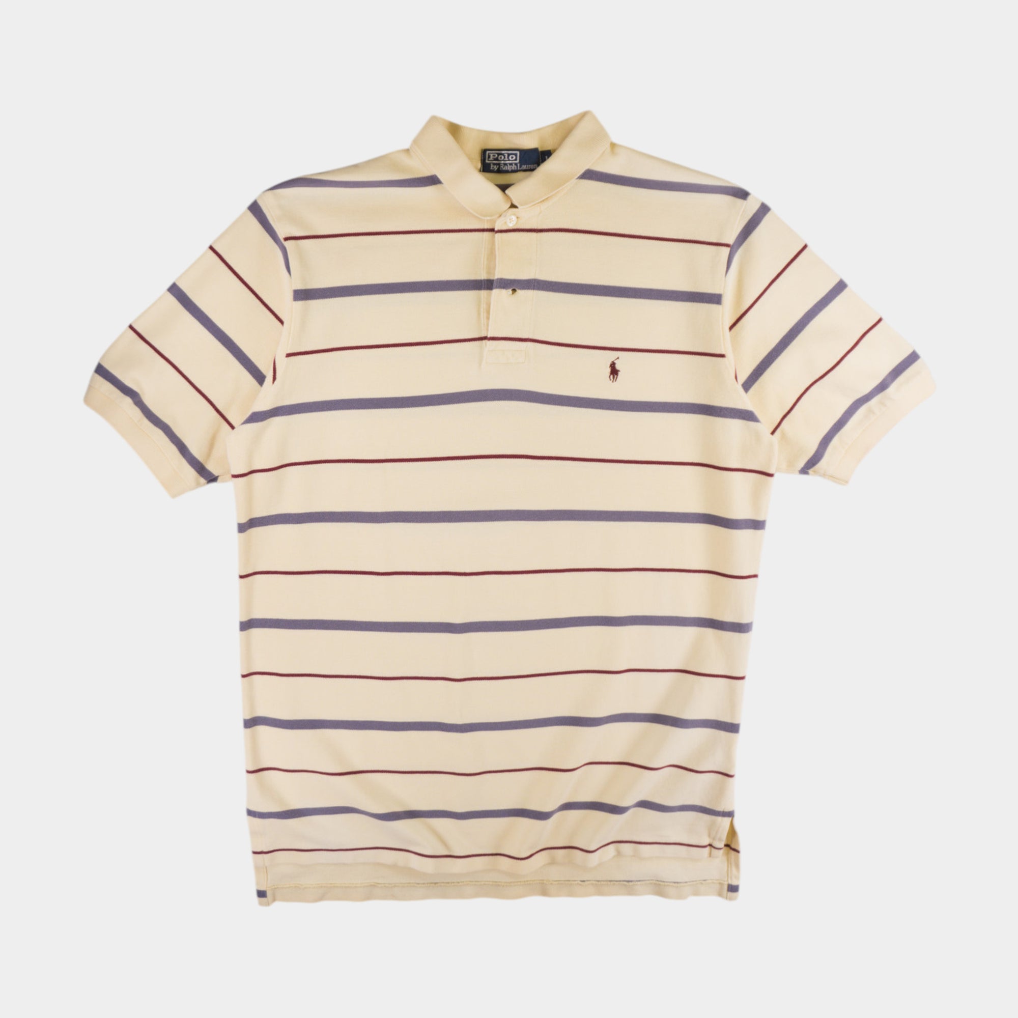Polo Ralph Lauren Винтидж 90-те Раирана Бежова Тениска с Яка