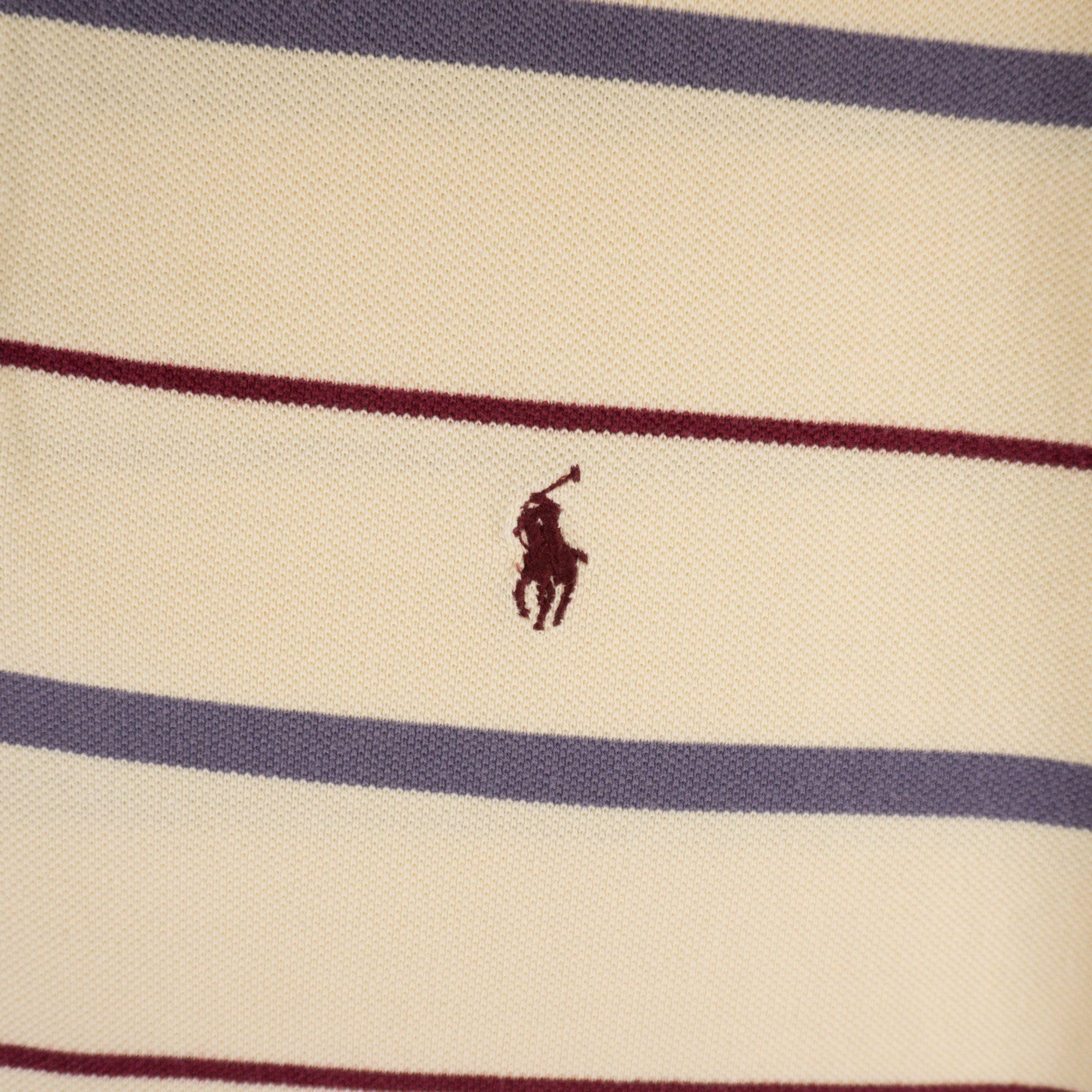 Polo Ralph Lauren Винтидж 90-те Раирана Бежова Тениска с Яка