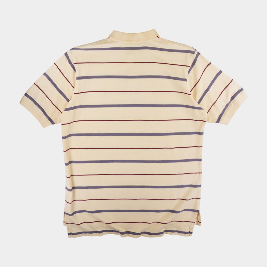 Polo Ralph Lauren Винтидж 90-те Раирана Бежова Тениска с Яка