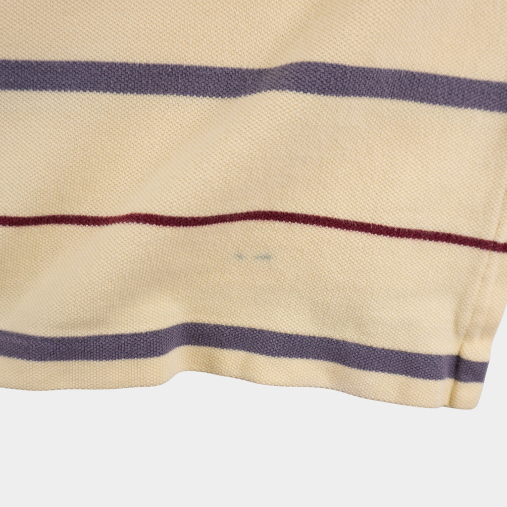 Polo Ralph Lauren Винтидж 90-те Раирана Бежова Тениска с Яка