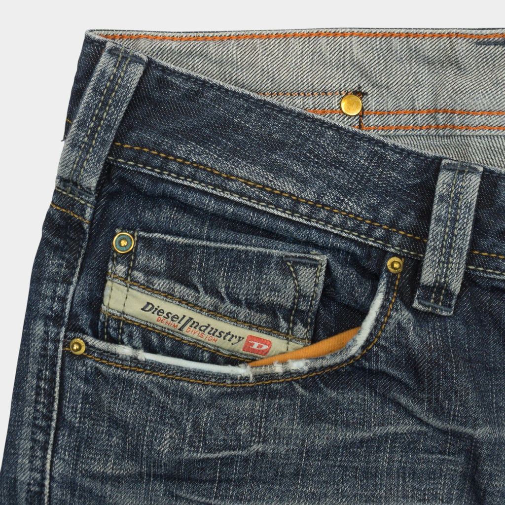 Diesel YARIK Vintage Y2K Сини Дънки с Бродерия