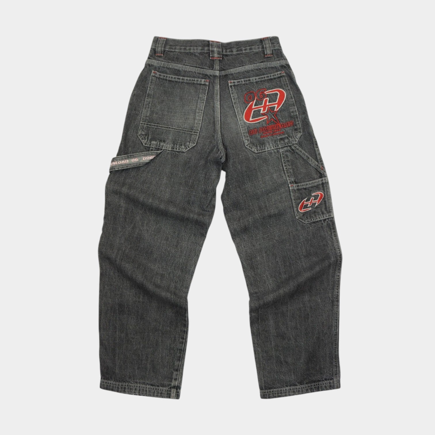 Here & There Vintage Carpenter Сиви Дънки с Бродерия