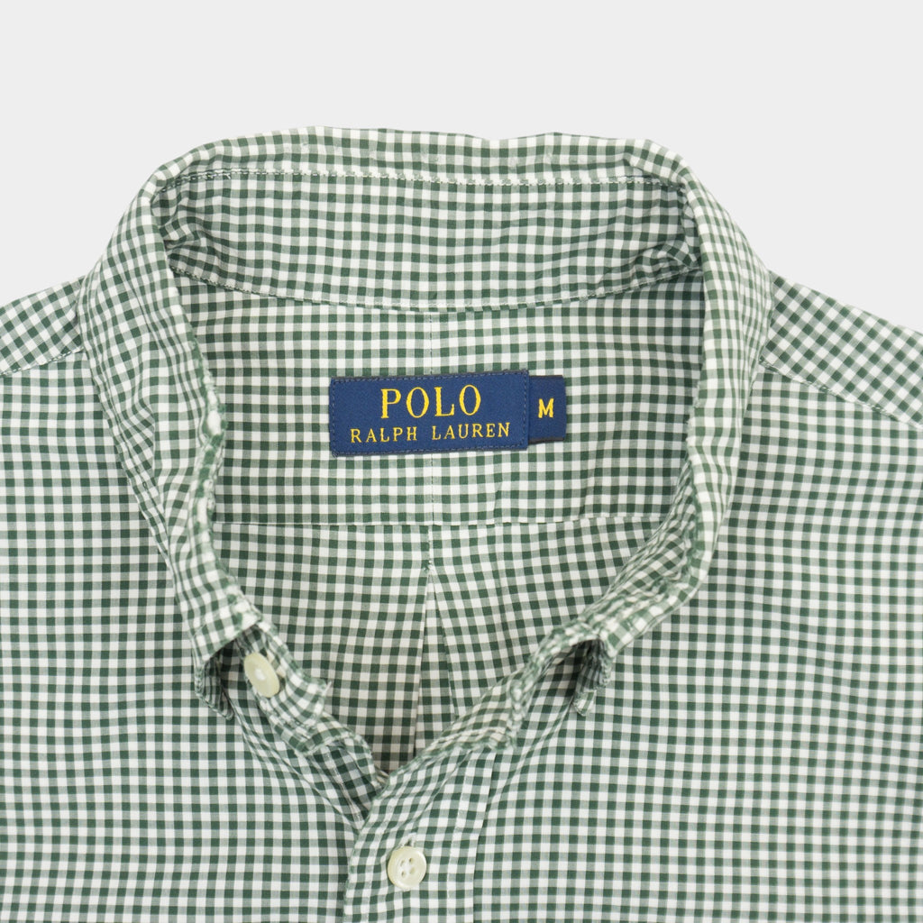 Polo Ralph Lauren Зелена Карирана Риза с Къс Ръкав и Бродирано Лого