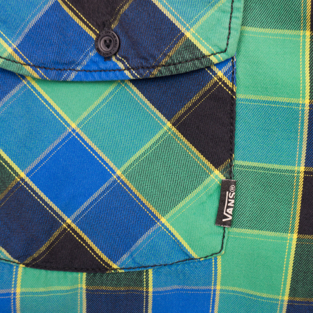 Vans Синьо-Зелена Карирана Риза с Дълъг Ръкав
