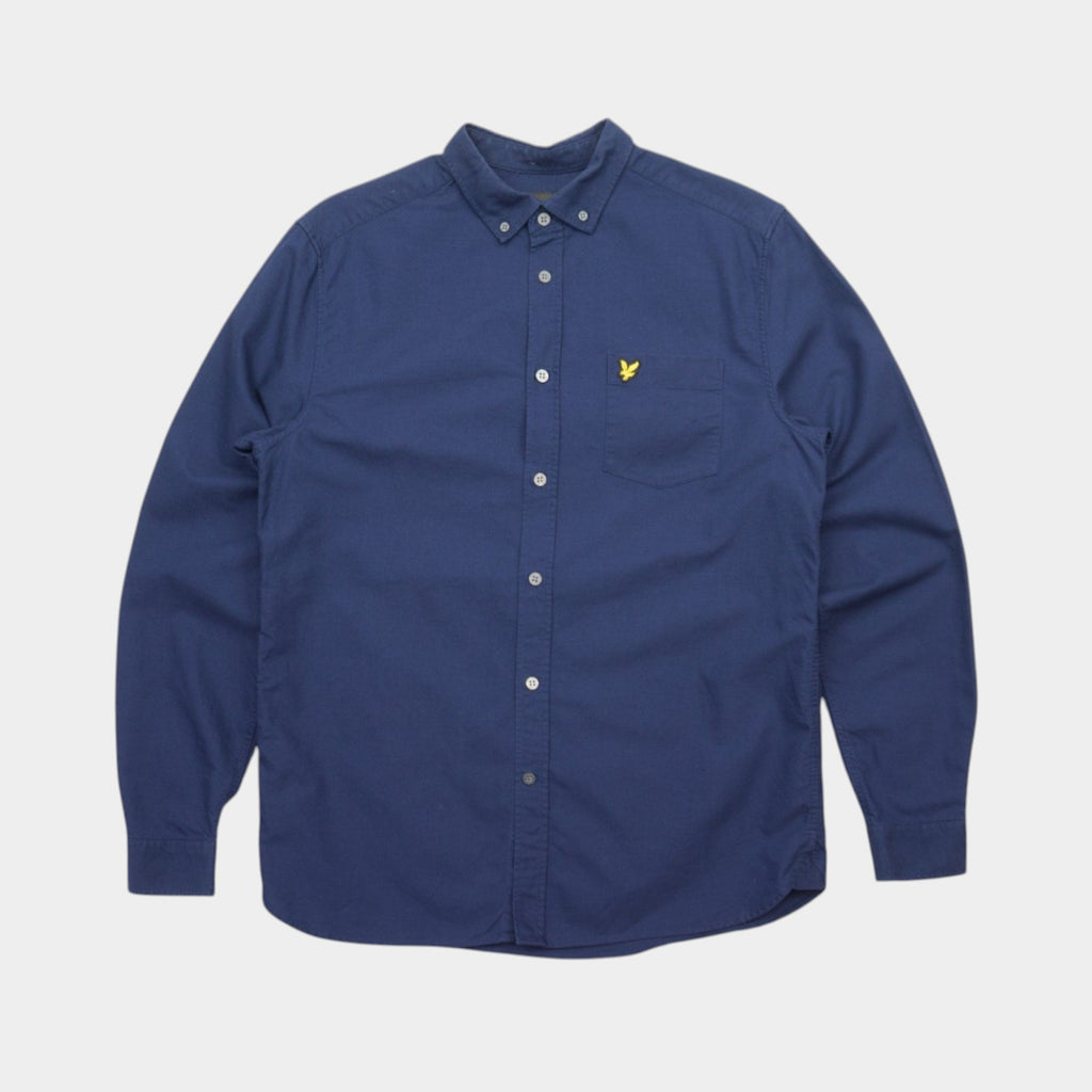 Lyle & Scott Синя Риза с Дълъг Ръкав и Бродирано Лого