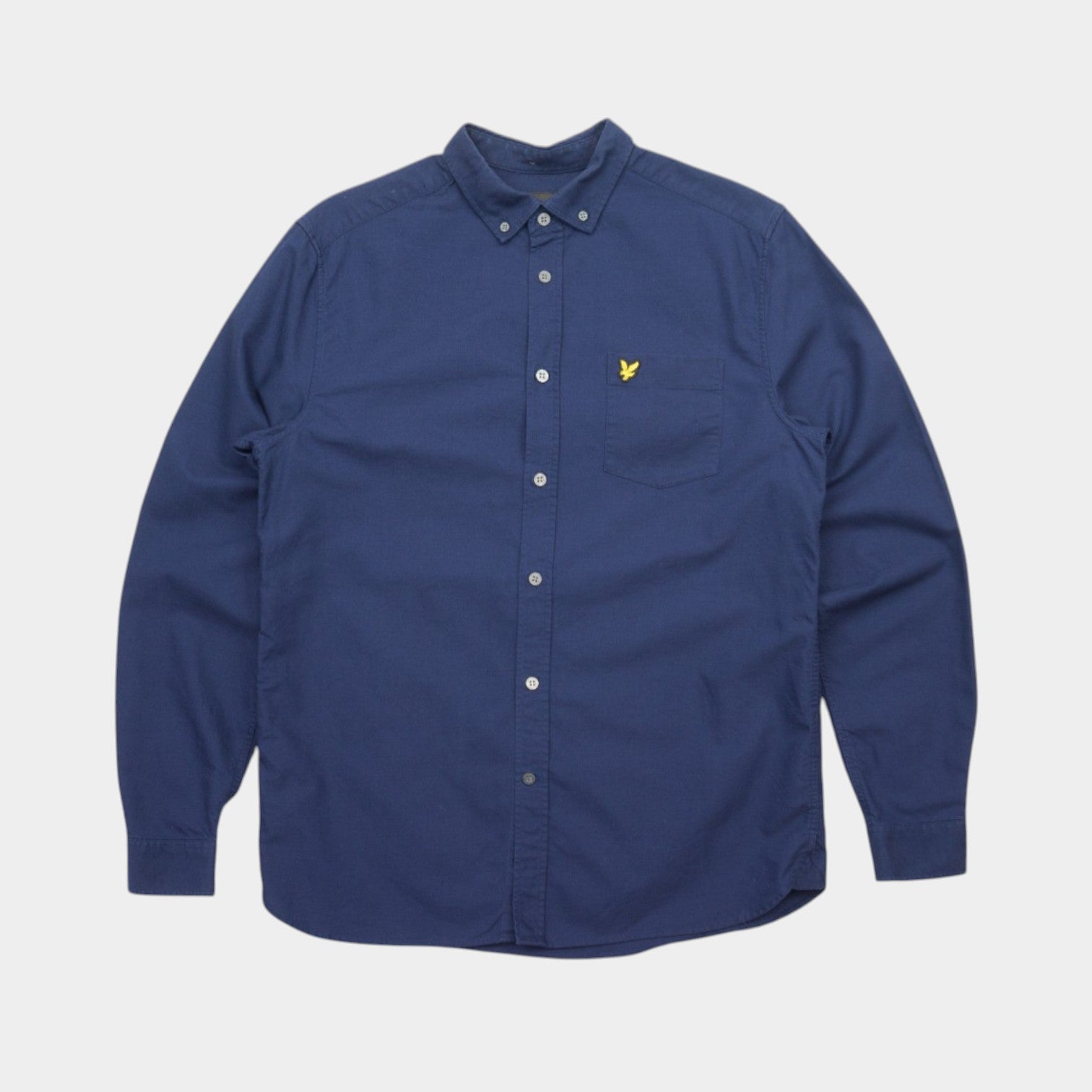 Lyle & Scott Синя Риза с Дълъг Ръкав и Бродирано Лого