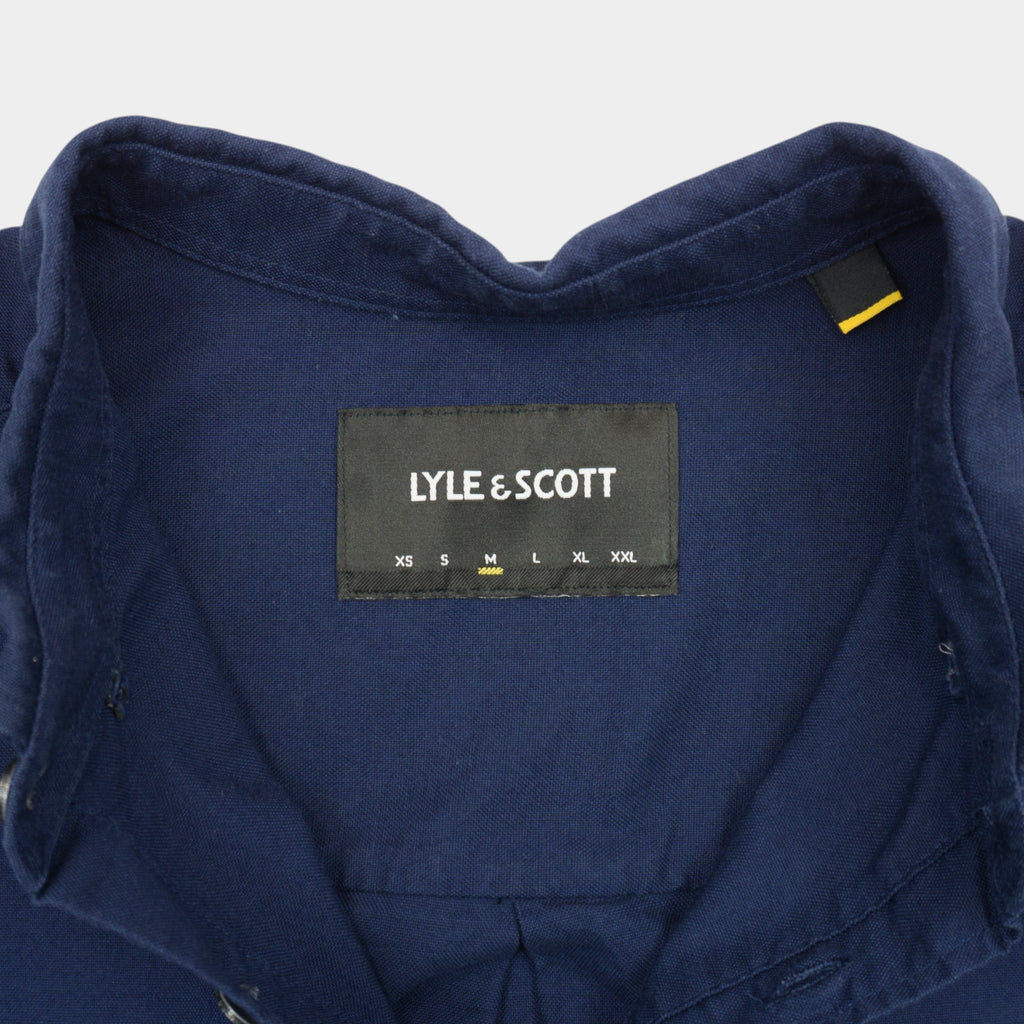 Lyle & Scott Синя Риза с Дълъг Ръкав и Бродирано Лого