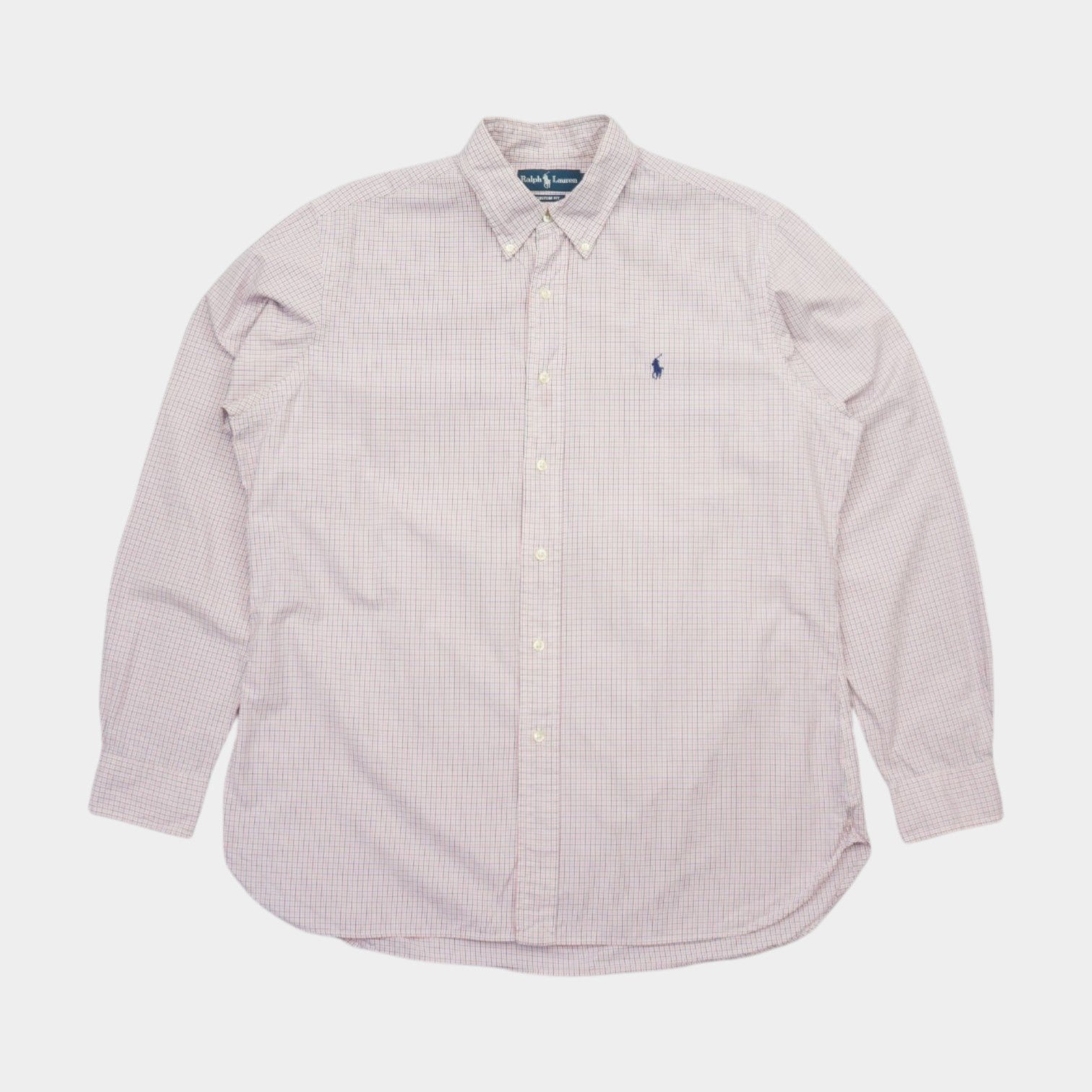 Ralph Lauren Vintage Карирана Риза с Дълъг Ръкав и Бродирано Лого