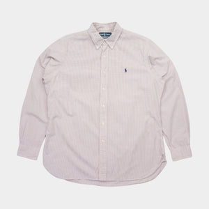 Ralph Lauren Vintage Карирана Риза с Дълъг Ръкав и Бродирано Лого