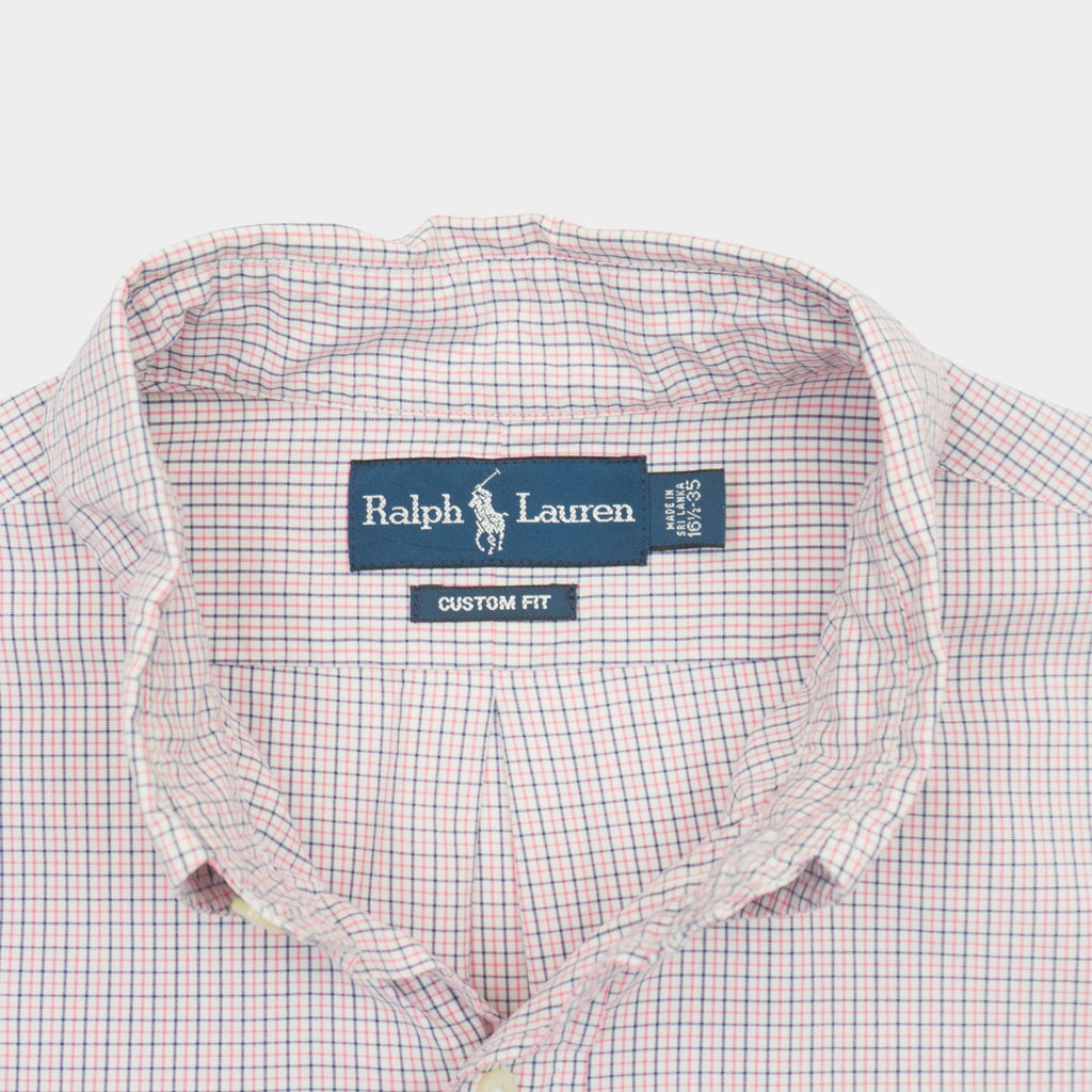 Ralph Lauren Vintage Карирана Риза с Дълъг Ръкав и Бродирано Лого
