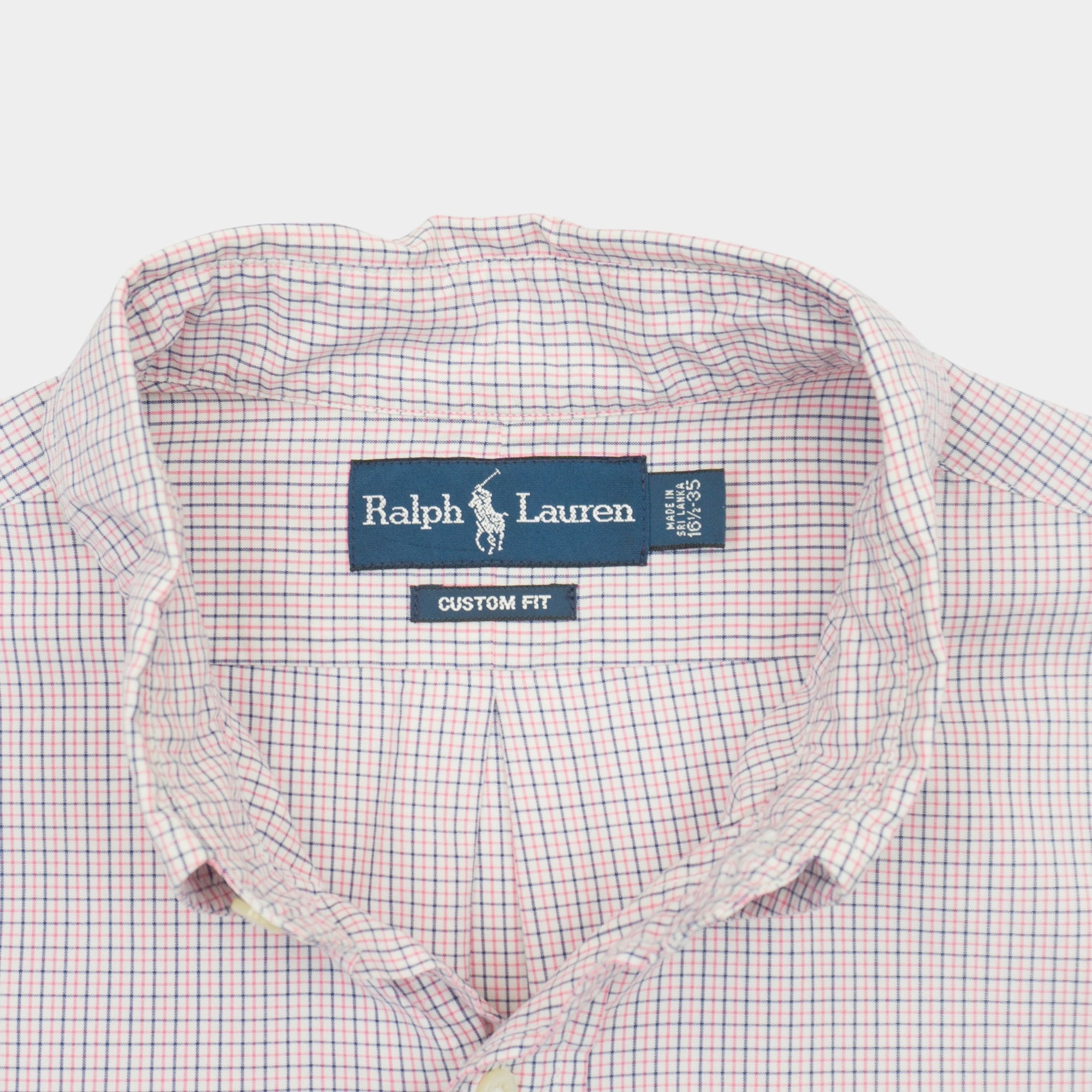 Ralph Lauren Vintage Карирана Риза с Дълъг Ръкав и Бродирано Лого