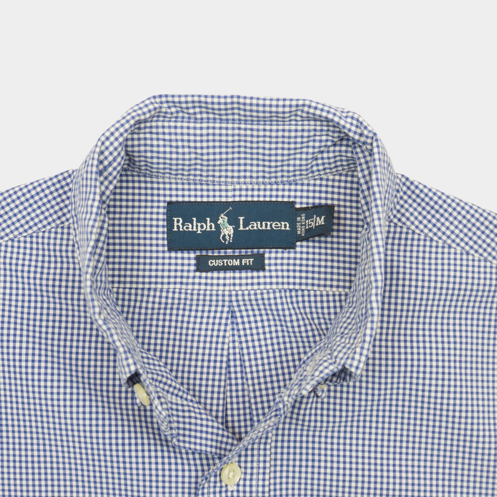 Ralph Lauren Vintage Карирана Риза с Дълъг Ръкав и Бродирано Лого