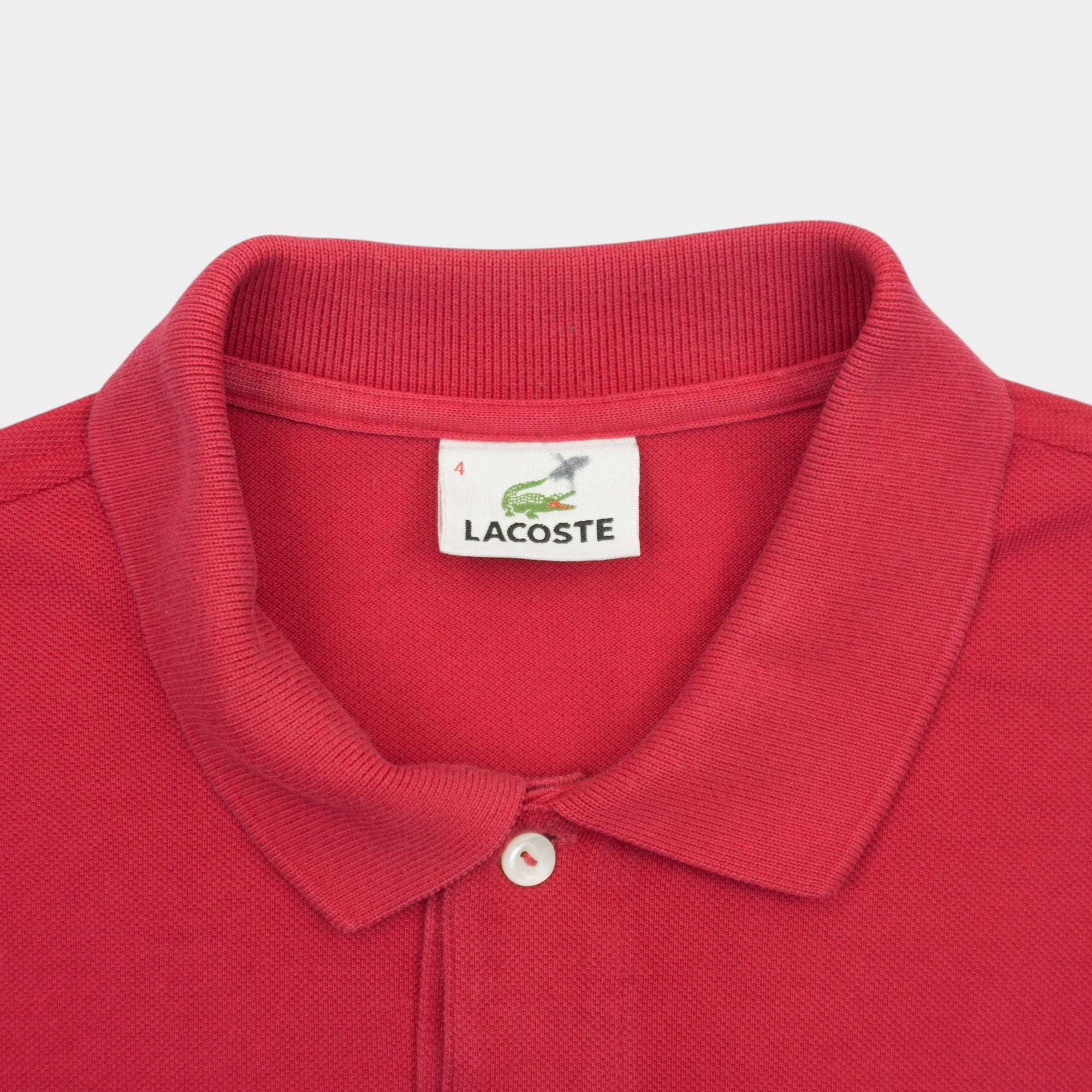Lacoste Червена Тениска с Яка с Бродирано Лого
