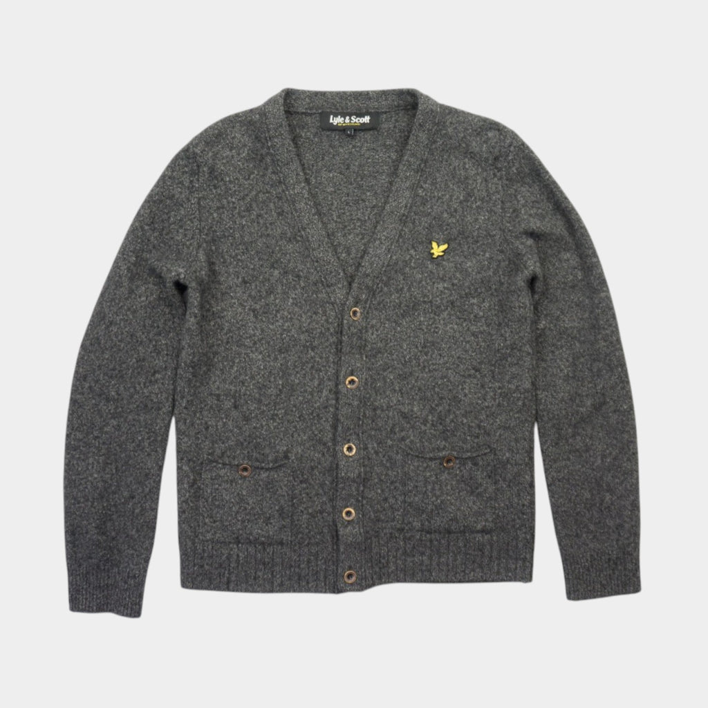 Lyle & Scott Сива Жилетка от Агнешка Вълна с Бродирано Лого