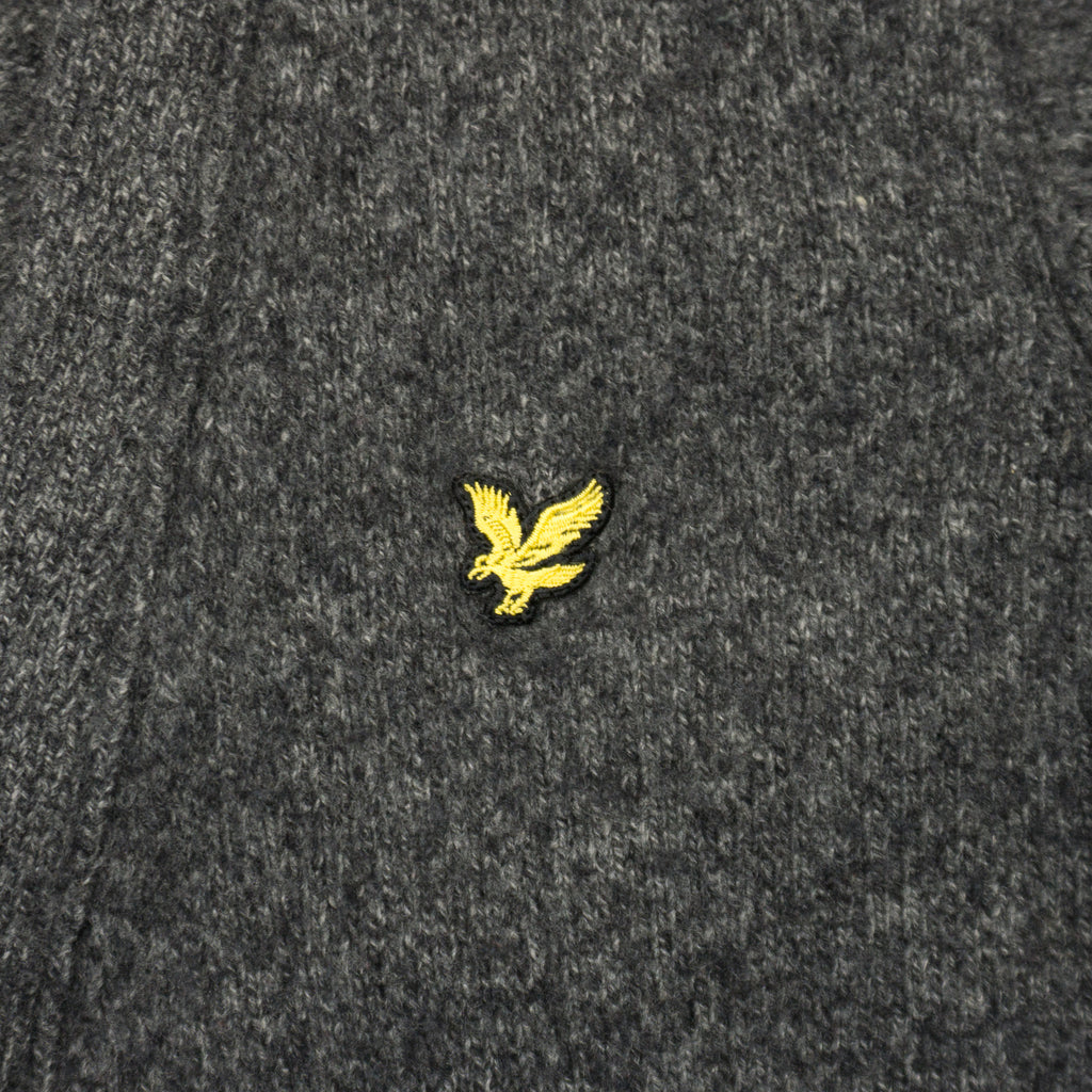 Lyle & Scott Сива Жилетка от Агнешка Вълна с Бродирано Лого