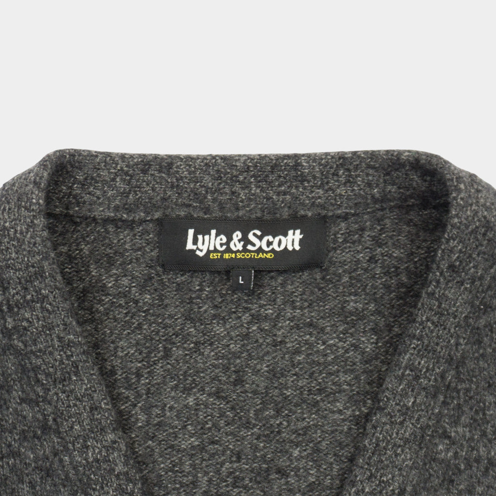 Lyle & Scott Сива Жилетка от Агнешка Вълна с Бродирано Лого
