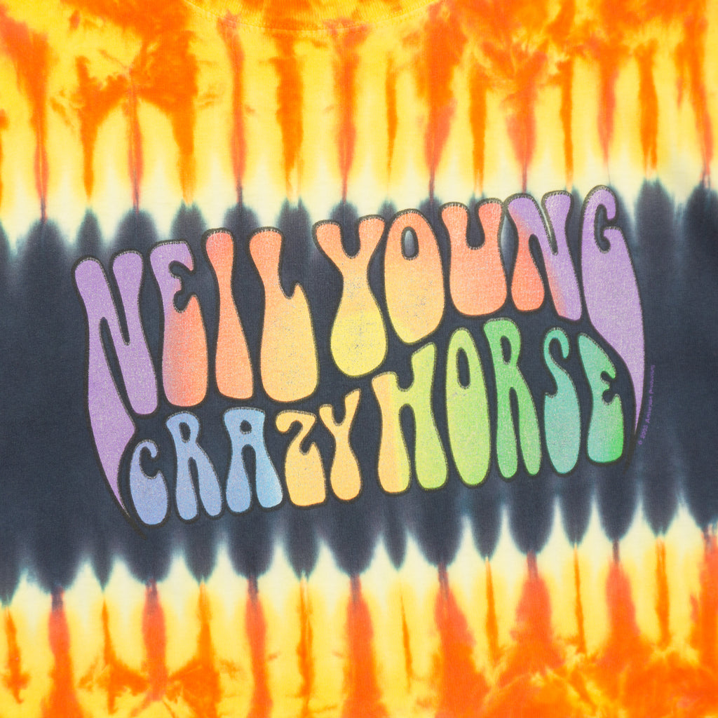 Neil Young Crazy Horse Greendale 2003 Tie-Dye Vintage Многоцветна Тениска с Графика