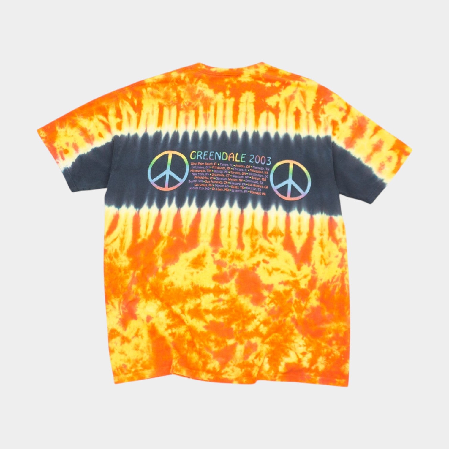 Neil Young Crazy Horse Greendale 2003 Tie-Dye Vintage Многоцветна Тениска с Графика