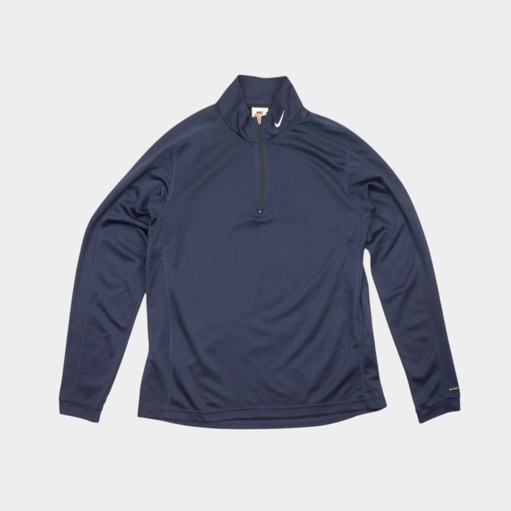 Nike Vintage Тъмно Синя Блуза от 90те с Бродирано Лого