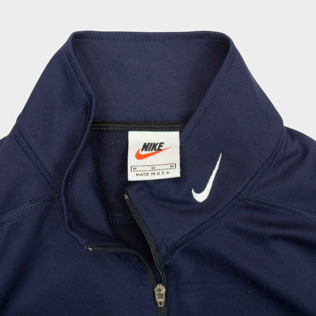 Nike Vintage Тъмно Синя Блуза от 90те с Бродирано Лого