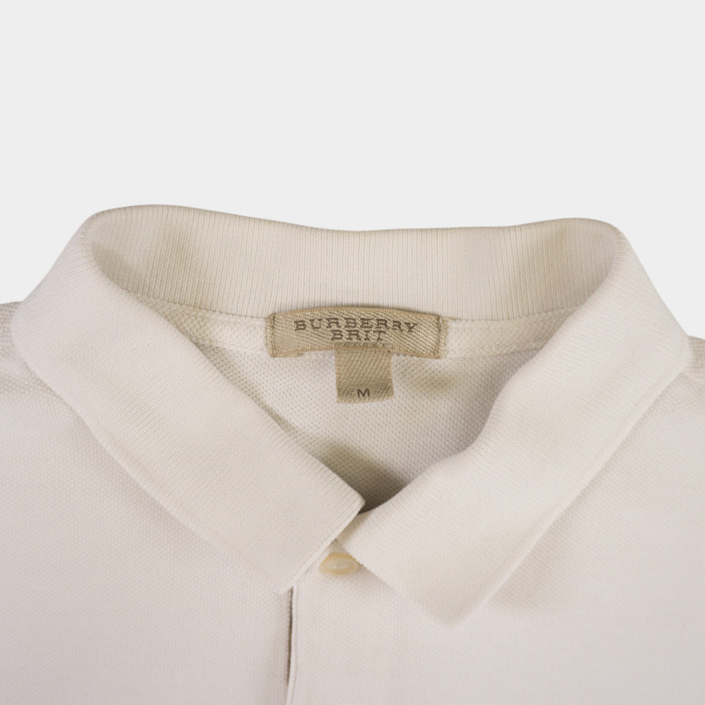 Burberry Бяла Тениска с Яка
