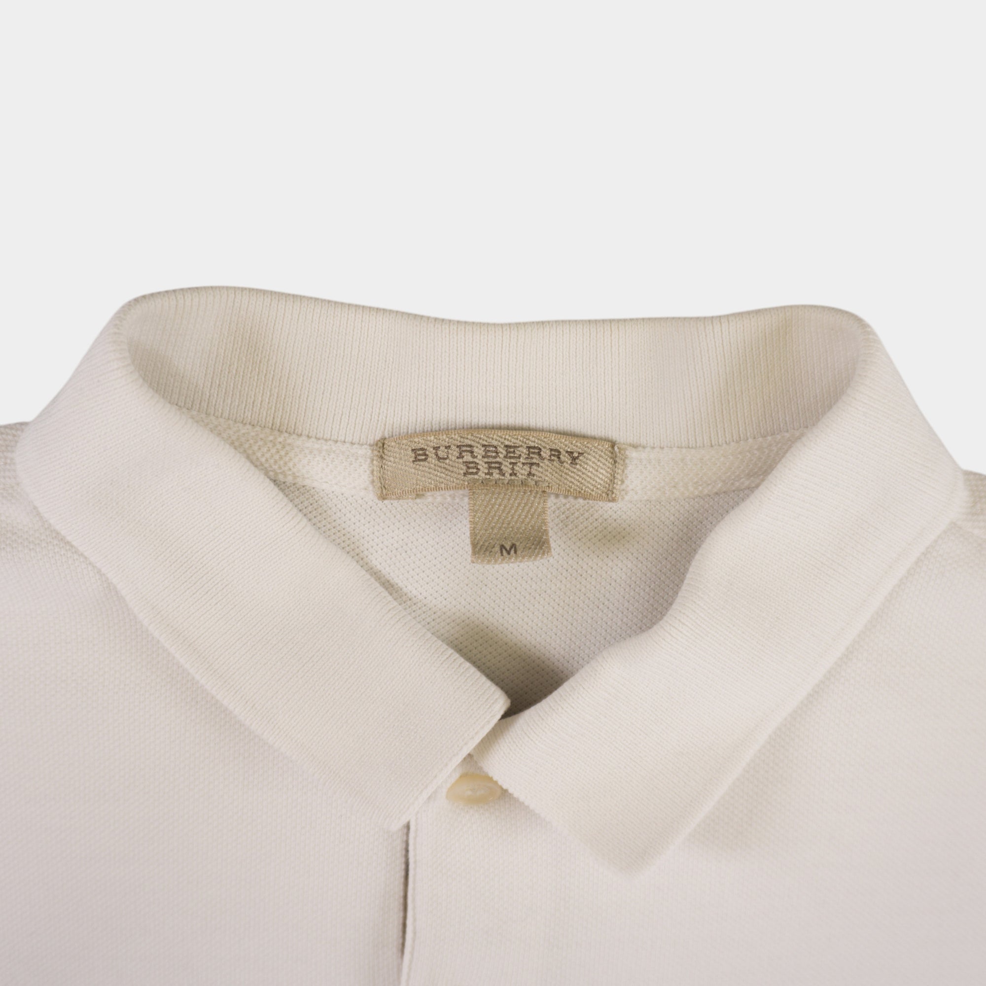Burberry Бяла Тениска с Яка