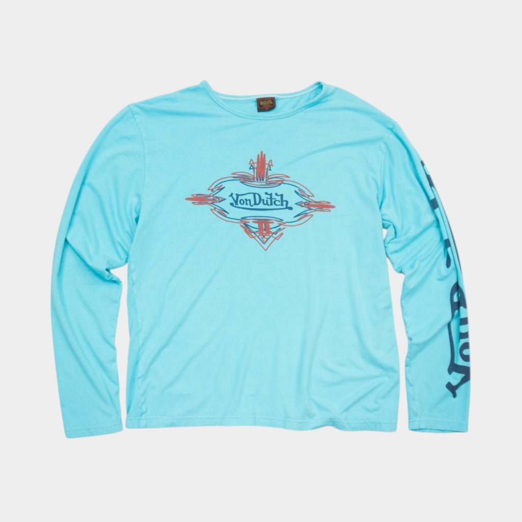 Von Dutch Vintage Синя Тънка Блуза с Графика