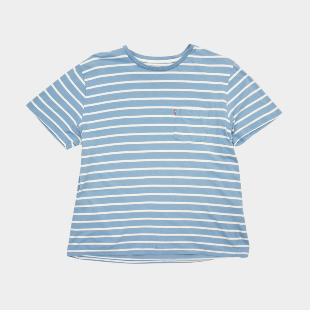 Levi's Раирана Синя Тениска с Джобче