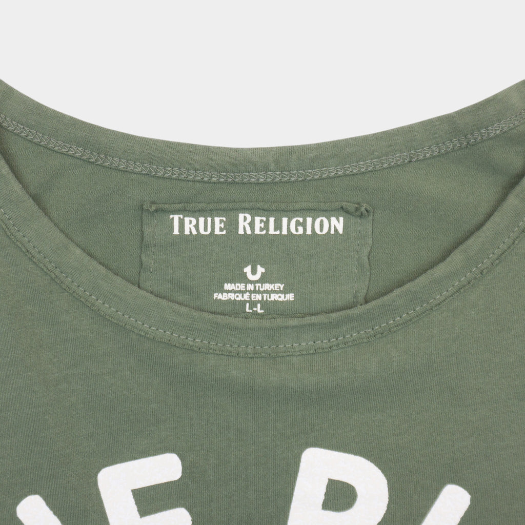 True Religion Зелена Тениска с Графика